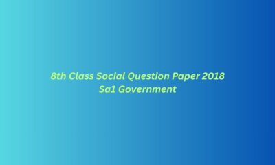 8th Class Social Question Paper 2018 Sa1 Government